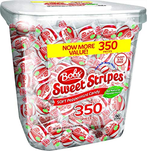 bobs mints Bobs Sweet Stripes Soft Peppermint Candy, 350 Count, 61.73 Ounces Pack of 2