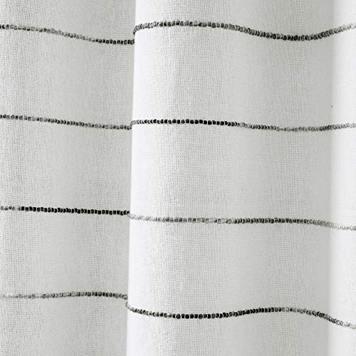 Lush Decor 16T004551, Gray Ombre Stripe Yarn Dyed Cotton Window Curtain Panel Pair, 84" x 40"