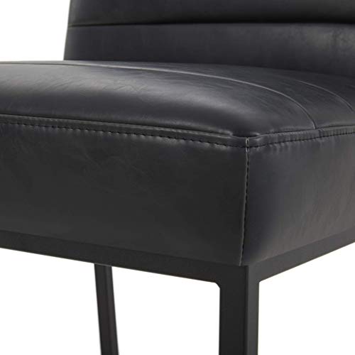 Rivet Brand – Rivet Decatur Modern Faux Leather Dining Chair, Set of 2, 21"W, Black