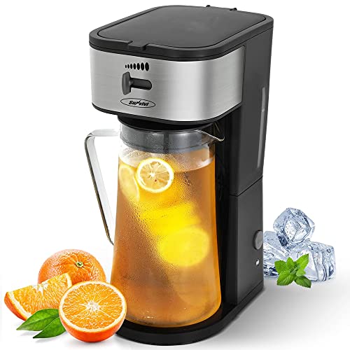 SUNVIVI OUTDOOR Sunvivi 3 Quart Iced Tea Maker With Glass Pitcher,Ice Tea Maker With Infusion Pitcher For Hot/Cold Water,Iced Coffee Maker For G