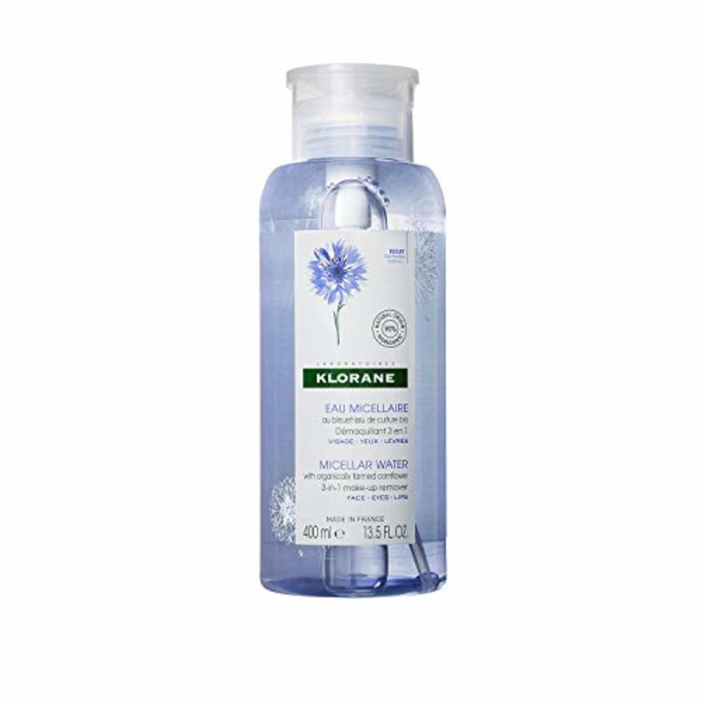 Klorane - Micellar Water With Organically Farmed Cornflower - Cleanser, Makeup Remover, & Toner - For Sensitive Skin - Free of P