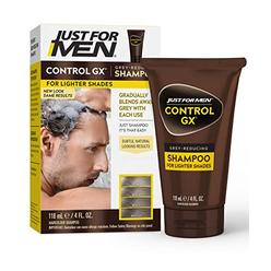 Just for Men Control GX Grey Reducing Shampoo for Lighter Shades of Hair, Blonde to Medium Brown, Gradual Hair Color, 4 Fl Oz -
