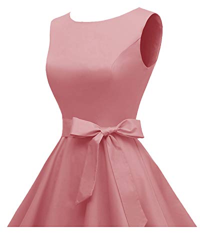 Hanpceirs Womens Boatneck Sleeveless Swing Vintage 1950s Cocktail Dress  Blushpink L
