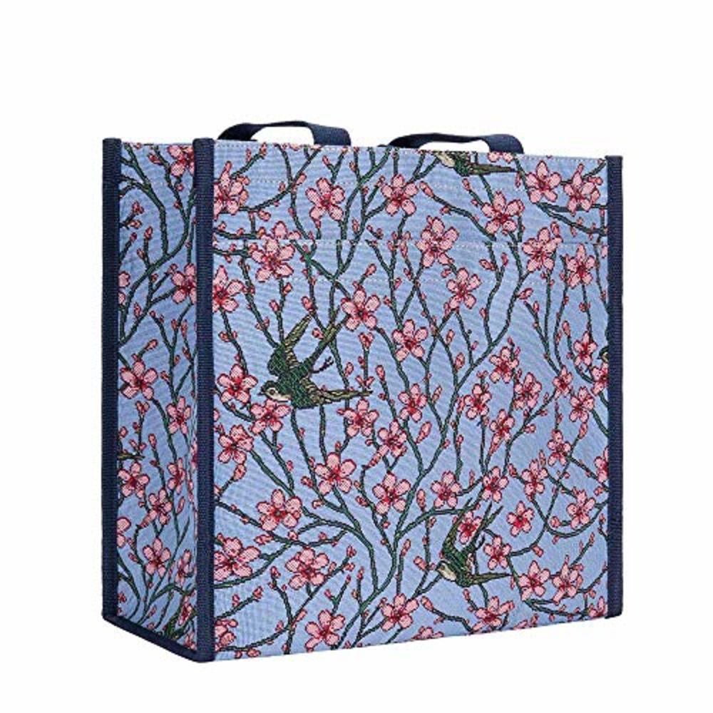 Signare Tapestry Shoulder Bag Shopping Bag for Women with Blossom and Swallow Design