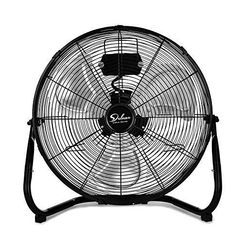 Simple Deluxe, Commercial, Residential, and Greenhouse Use 18 Inch 3-Speed High Velocity Heavy Duty Metal Industrial Floor Fans,