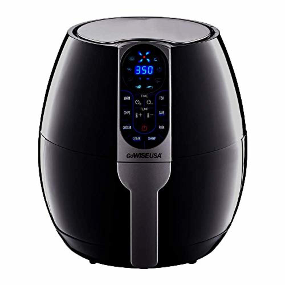 GoWISE USA 5-Quart Air Fryer with 8 Cook Presets + Recipe Book, Black, 5.0-Qt