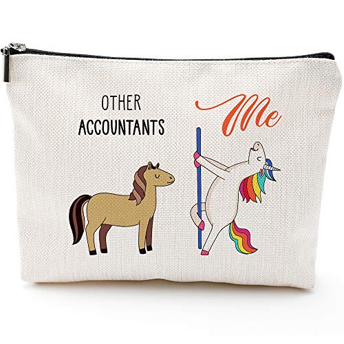 Blue Leaves Accountants Gifts for Women,Accountant Gifts for Office, Funny Accountant Gifts, Accountants Bags for Women,Accountants Makeup B