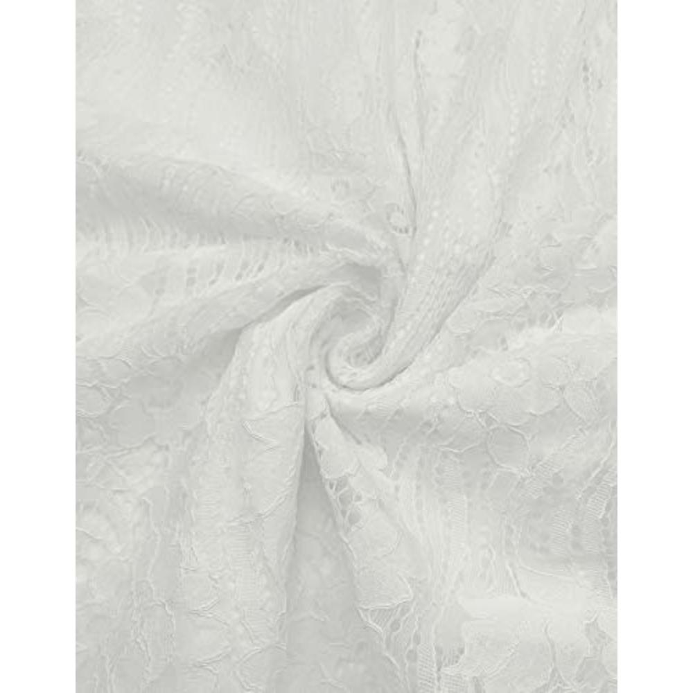 24505-6965-White-L AOOKSMERY Women Summer V-Neck Spaghetti Straps Lace  Backless Mini Party Club Beach Dresses (White, Large)