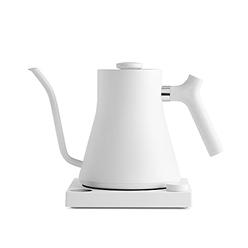 Fellowes Fellow Stagg EKg Electric gooseneck Kettle - Pour-Over coffee and Tea Pot, Stainless Steel, Quick Heating, Matte White, Handle,