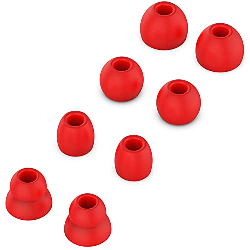Adhiper Replacement Silicone Ear Tips Earbuds Buds Set compatible with Beats by dr dre Powerbeats Pro Wireless Earphones (Red)