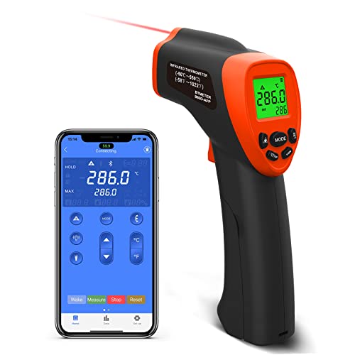 BTMETER BT-980D-APP Handheld Industrial Infrared Thermometer, Non-contact  Digital Temperature gun -58 to 1022(-50Ac 550Ac) , IR