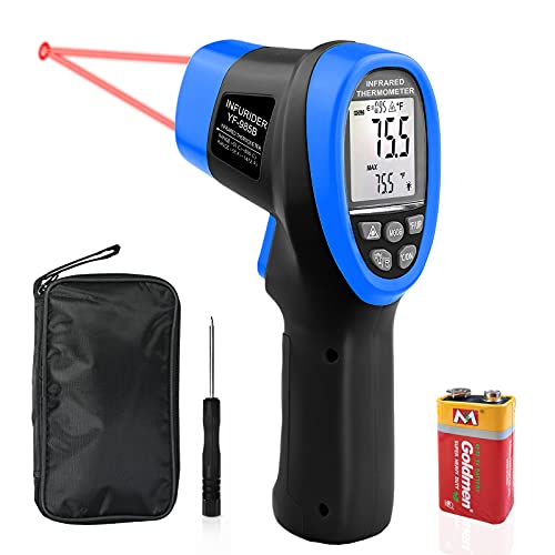 infurider INFURIDER Infrared Laser Thermometer,Non-contact IR Temperature  gun gauge -50-1360(-58-2480),16:1 Dual Laser Temp Tester with Em