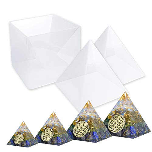 LETS RESIN Pyramid Molds for Resin,Large Silicone Pyramid Molds,Silicone  Resin Molds for DIY Orgonite Orgone Pyramid, Orgonite J