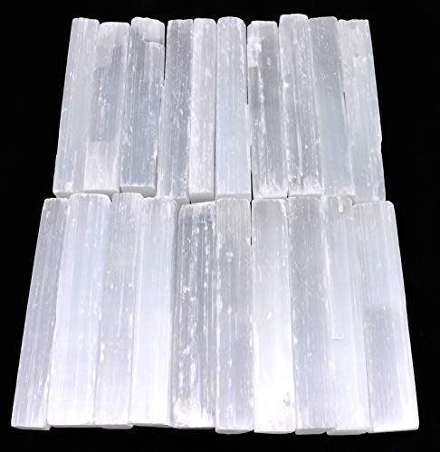 Soul Sticks Selenite Crystal Wands | 20 Pack Selenite Sticks for Healing, Reiki, & Metaphysical Energy Drawing | Available in 2 Inch, 4 Inch