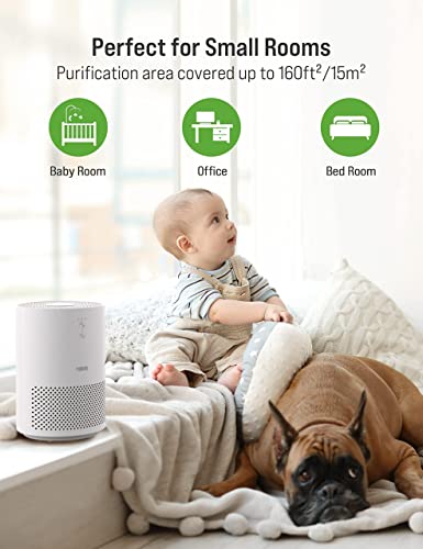 TOPPIN HEPA Air Purifiers for Home - TPAP002 with Fragrance Sponge UV Light, Eliminate Pollen Pet Hair Dander Smoke Dust Odors A