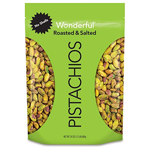 Wonderful Pistachios, No Shells, Roasted & Salted, 24 Ounce Resealable Bag