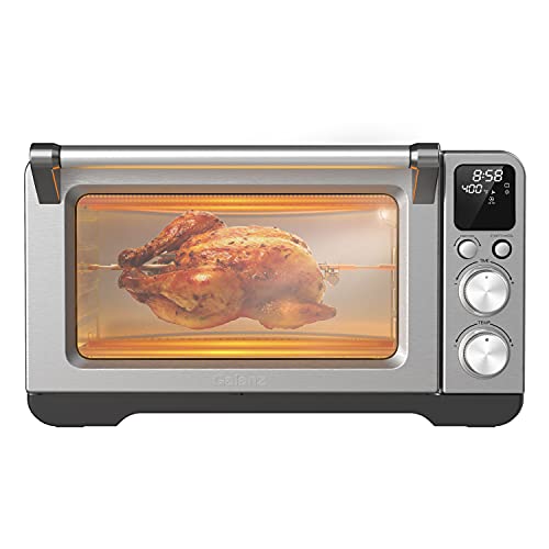Galanz 6-Slice Digital Toaster Oven With 30% Faster Cooking, Quartz Heating Element, Totalfry 360 Air Fry Technology, And 12 Pre
