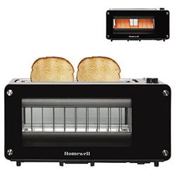 Homewell 2 Slice Long Slot Clear View Toaster With Slide Out Glass Panels & 7 Toast Settings, Perfect For Bagels, Specialty Brea