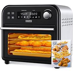 Ckozese 8-In-1 Toaster Oven Air Fryer, 6-Slice Compact Toaster Ovens Countertop-6 Rapid Quartz Heaters, Air Fry, Grill,Roast,Broil, Bake