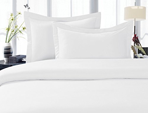 Elegant Comfort 1500 Thread Count Wrinkle,Fade and Stain Resistant 4-Piece Bed Sheet Set, Deep Pocket, Full White