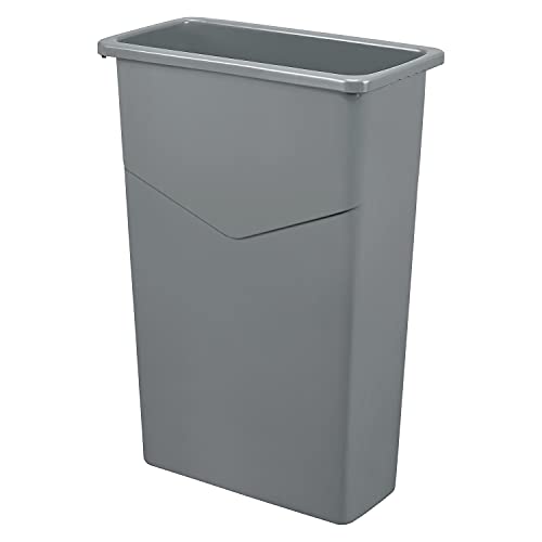 Global Industrial Slim Trash Container, Plastic, 23 Gallon (Gray)