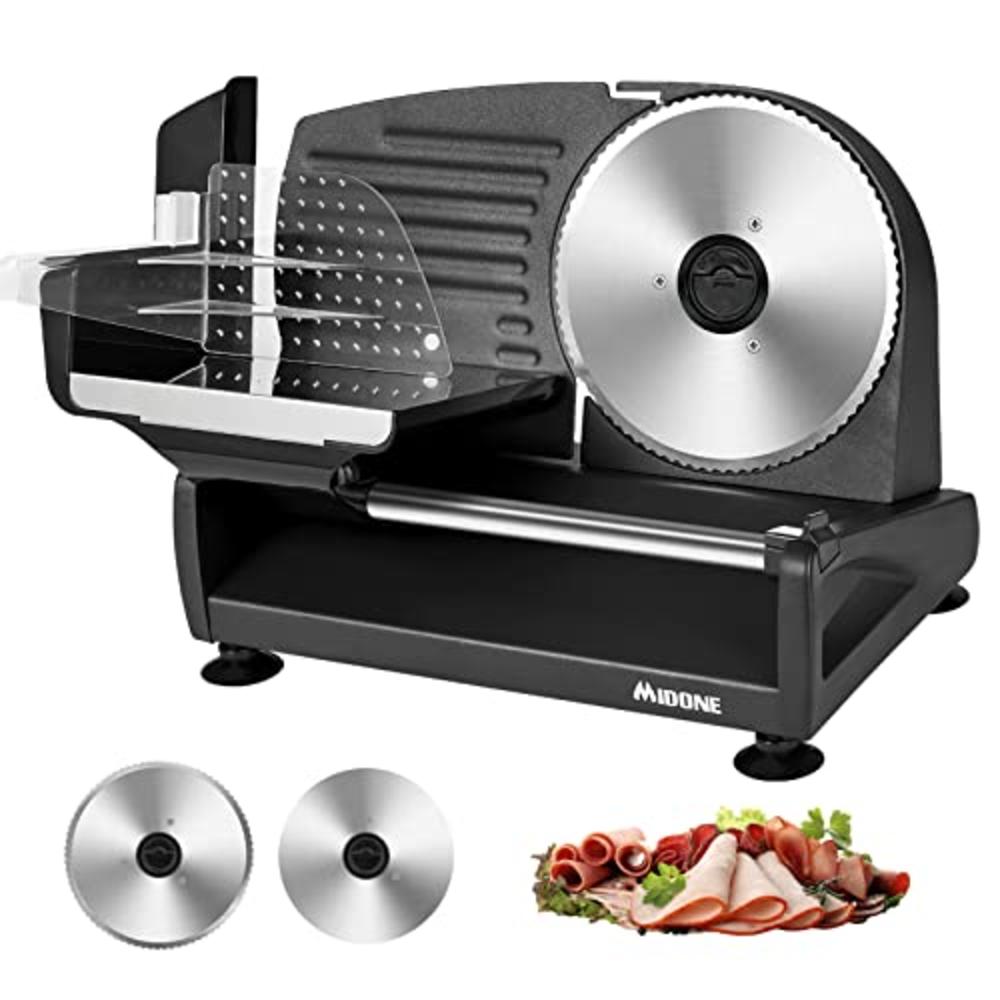 MIDONE Meat Slicer 200W Electric Deli Food Slicer with Two Removable 7.5