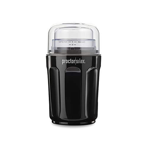 Proctor Silex Electric Coffee Grinder for Beans, Spices and More with Sound Shield for Quiet Grinding, Stainless Steel Blades, M
