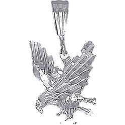 eJewelryPlus Sterling Silver Eagle Charm Pendant Necklace Diamond Cut Finish with Chain (Without Chain)