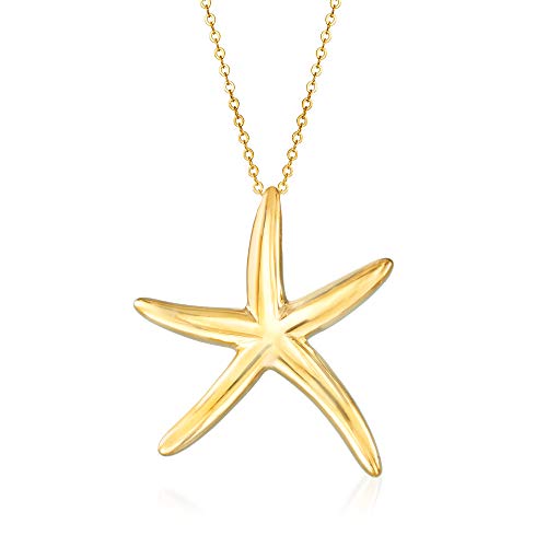 Ross-Simons Italian 14kt Yellow Gold Starfish Pendant Necklace. 18 inches