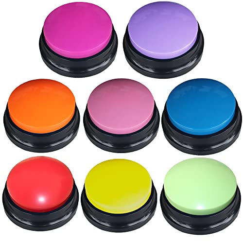 ARTIST UNKNOWN 8 color Voice Recording Button, Dog Buttons for  communication Pet Training Buzzer, 30 Second Record & Playback, Funny gift  for S