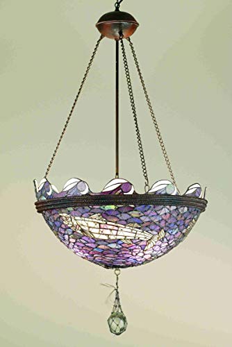 Meyda Tiffany 48340 Tiffany/Mica Three Light Chandelier from Fishnet Collection in Bronze Finish, 22.50 inches