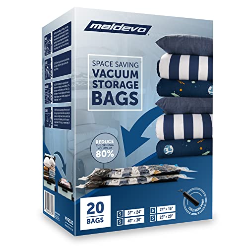 MELDEVO 20 Pack Premium Vacuum Sealer Bags - Space Saver