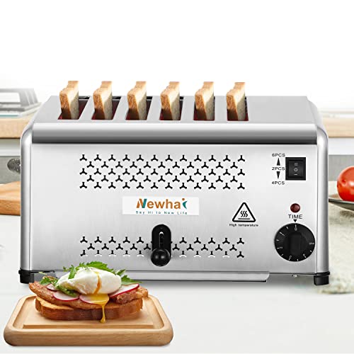 Newhai commercial Toaster Bread Baking Machine 6 Slices 06 Inch Slot for Restaurant 110V