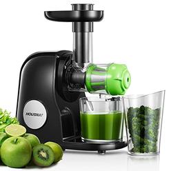 HOUSNAT Juicer Machines Easy to clean, HOUSNAT Professional cold Press Slow Masticating Juicer Extractor with Quiet Motor & Reverse Func