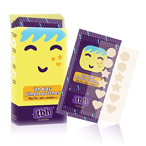 TBH Teen Pimple Patches For Tween girls and Boys - Hyaluronic Acid Acne Pimple Patch Spot Treatment (72 count) Star Pimple Patch