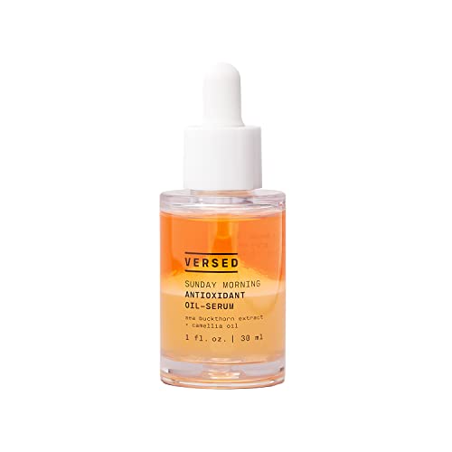 Versed Sunday Morning Antioxidant Oil-Serum - Nourishing Facial Oil with camellia Oil, Sea Buckthorn Extract and Vitamin E to He