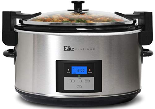 Elite Gourmet Maxi-Matic MST-900XVD Slow Cooker, Large, Steel