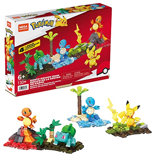 Mega Pokemon Kanto Region Team Building Set with 130 Bricks and Special Pieces, Toy gift Set for Ages 6 and Up