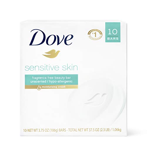 Dove Beauty Bar More Moisturizing Than Bar Soap Sensitive Skin Effectively Washes Away Bacteria, Nourishes Your Skin 375 oz 10 B