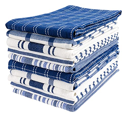 KAF Home Assorted Flat Kitchen Towels Set of 10 Dish Towels, 100% cotton -  18 x 28 inches Ultra Absorbent Soft Kitchen Tea Towel