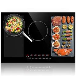 gTKZW Induction cooktop, 30 Inch Electric Stove with 5 Burners Including 2 Bridge Elements, 9 Heating Levels Hot Plates, Kids Lo