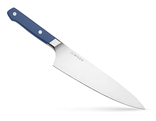 Misen chef Knife - 8 Inch Professional Kitchen Knife - High carbon Steel Ultra Sharp chefs Knife, Blue