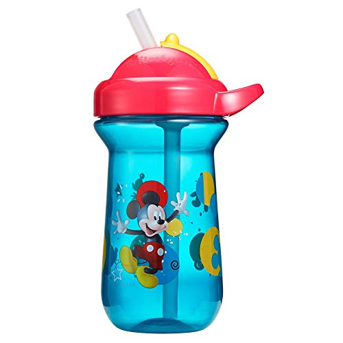 The First Years Flip-Top Straw cup for Toddlers, Disney Mickey Mouse, 10 Ounce