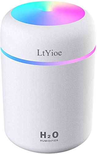 LtYioe colorful cool Mini Humidifier, USB Personal Desktop Humidifier for car, Office Room, Bedroom,etc Auto Shut-Off, 2 Mist Mo
