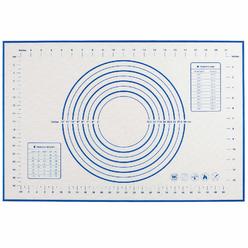 BESORICH KITCHEN WOR EasyOh Silicone Pastry Mat 100% Non-Slip with Measurement counter Mat, Dough Rolling Mat, Pie crust Mat 16 x 24 Inches Blue
