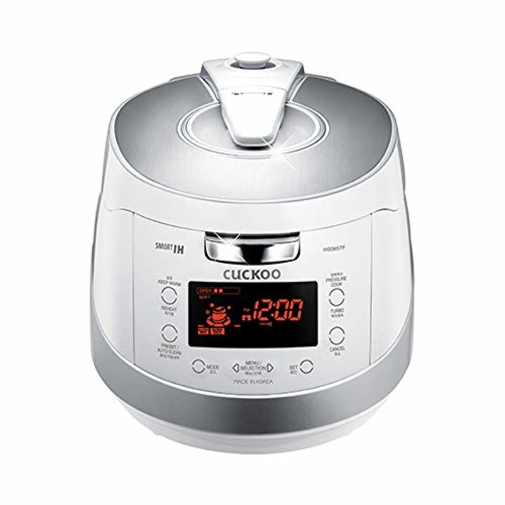 CUCKOO CRP-HS0657FW | 6-Cup (Uncooked) Induction Heating Pressure Rice Cooker | 11 Menu Options, Stainless Steel Inner Pot, Made