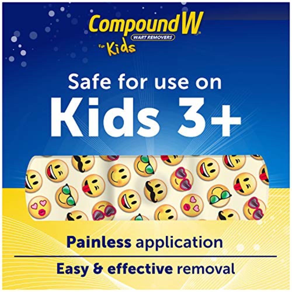 Compound W One Step Wart Remover Strips for Kids, 10 Medicated Strips