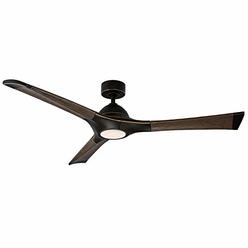 Modern Forms Woody Indoor and Outdoor 3-Blade Smart Ceiling Fan 60in Oil Rubbed Bronze Dark Walnut with 3500K LED Light Kit and Wall Control