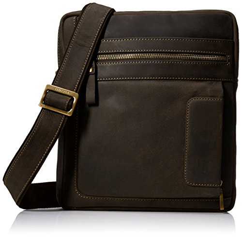 Visconti Owen Distressed Leather Messenger Shoulder Bag Handbag, Brown, One Size