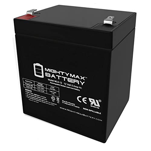 Mighty Max Battery ML5-12 - 12V 5AH Replacement Battery for ADT 804302 12V 4.5Ah Alarm Brand Product